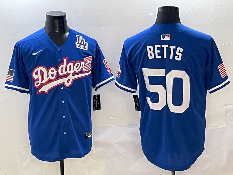 Men Los Angeles Dodgers #50 Betts Blue Second generation Joint Name Nike 2025 MLB Jersey style 9->los angeles dodgers->MLB Jersey